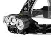 GloboStar® 79058 Φακός Κεφαλής Επαναφορτιζόμενος LED CREE XML2-T6 Chip 50 Watt 5000lm με 2 x 18650 Μπαταρίες 5200mAh Ψυχρό Λευκό 6000K