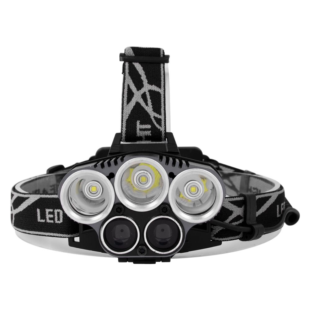 GloboStar® 79058 Φακός Κεφαλής Επαναφορτιζόμενος LED CREE XML2-T6 Chip 50 Watt 5000lm με 2 x 18650 Μπαταρίες 5200mAh Ψυχρό Λευκό 6000K