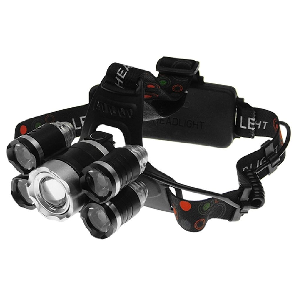 GloboStar® 79059 Φακός Κεφαλής Επαναφορτιζόμενος LED CREE XML2-T6 Chip 30 Watt 2000lm με 2 x 18650 Μπαταρίες 5200mAh Ψυχρό Λευκό 6000K - Μ9 x Π7.5 x Υ9cm