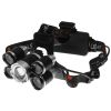 GloboStar® 79059 Φακός Κεφαλής Επαναφορτιζόμενος LED CREE XML2-T6 Chip 30 Watt 2000lm με 2 x 18650 Μπαταρίες 5200mAh Ψυχρό Λευκό 6000K - Μ9 x Π7.5 x Υ9cm