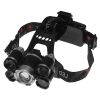 GloboStar® 79059 Φακός Κεφαλής Επαναφορτιζόμενος LED CREE XML2-T6 Chip 30 Watt 2000lm με 2 x 18650 Μπαταρίες 5200mAh Ψυχρό Λευκό 6000K - Μ9 x Π7.5 x Υ9cm