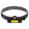 GLOBOSTAR® HEADLAMP 79064 Φακός Κεφαλής LED 25W 2500lm 15~120° DC 5V με USB-C με Επαναφορτιζόμενη Μπαταρία Li-ion 3.7V 1x18650 3400mAh Αδιάβροχο IP54 Ψυχρό Λευκό 6000K - CREE XML2-T6 & COB Chip - Μ8.2 x Π2.5 x Υ4cm - 1 Χρόνο Εγγύηση