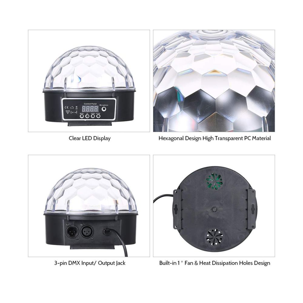 GLOBOSTAR® DISCOBALL 79602 Disco Μπάλα Φωτορυθμικό με RF Ασύρματο Χειριστήριο LED 20W 1000lm 180° AC 220-240V IP20 Πολύχρωμο RGB DMX512- Μ17 x Π17 x Υ15cm - 2 Χρόνια Εγγύηση