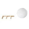 GloboStar® MOON 79607-S Επιτραπέζιο Φωτιστικό LED 3W 150lm 360° DC 5V IP20 RGB Dimmable Λευκό Πλαστικό με Μπεζ Ξύλο - Λειτουργία μόνο σε ρεύμα, χωρίς μπαταρίες - Μ20 x Π20 x Υ23cm - 2 Χρόνια Εγγύηση