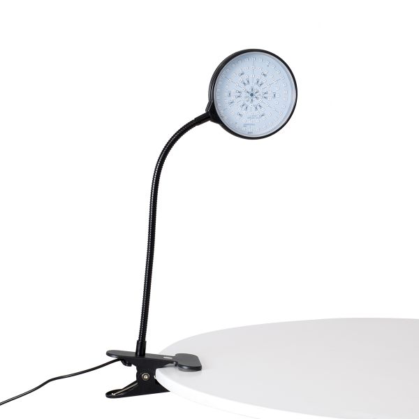 GLOBOSTAR® GROWME 79648 Φωτιστικό Ανάπτυξης Φυτών με Ενσωματωμένο Χειριστήριο LED 5W 150lm 160° DC 5V με USB 2.0 IP20 Πολύχρωμο Πλήρους Φάσματος Κόκκινο 660nm & Μπλε 450nm & UVIR 730nm Dimmable - Sanan SMD Chip - Μαύρο - Μ10 x Π20 x Υ36cm - 2 Χρόν