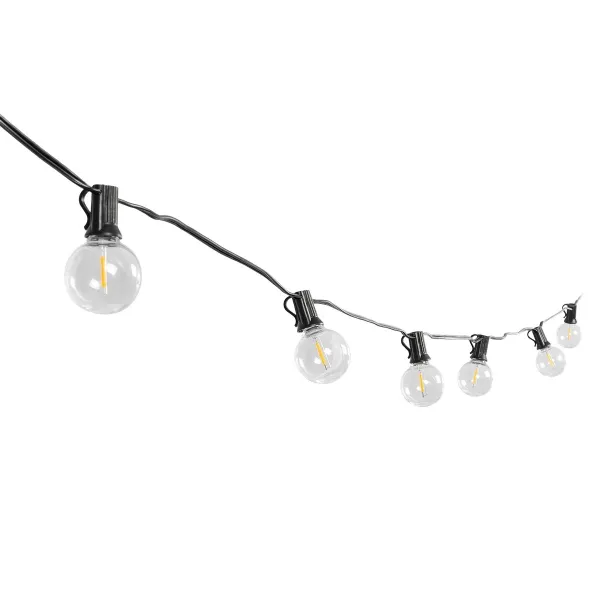 GLOBOSTAR® TWILIGHT 79668 Μοντέρνο Φωτιστικό Κήπου Γιρλάντα 10.5m με 30 Λάμπες & IR Ασύρματο Χειριστήριο LED 18W 1620lm 360° DC 3.7V με Ενσωματωμένο Φωτοβολταϊκό Panel 5.5V 3W & Επαναφορτιζόμενη Μπαταρία Li-ion 3.6V 2x18650 4400mAh Αδιάβροχο IP65 