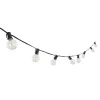 GLOBOSTAR® TWILIGHT 79669 Μοντέρνο Φωτιστικό Κήπου Γιρλάντα 14.5m με 50 Λάμπες LED 30W 2700lm 360° DC 3.6V με Φωτοβολταϊκό Panel 5.5V 5W & Επαναφορτιζόμενη Μπαταρία Li-ion 3.7V 3x18650 6600mAh Αδιάβροχο IP65 Θερμό Λευκό 2700Κ Dimmable - Sanan SMD Chip