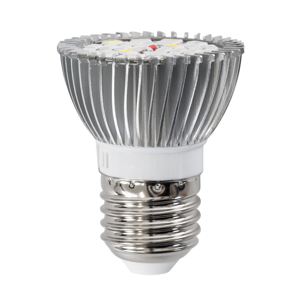 GLOBOSTAR® GROWSPOT 79691 Σποτ E27 MR16 Ανάπτυξης Φυτών LED 28W 840lm 120° AC 220-240V IP20 Πολύχρωμο Πλήρους Φάσματος Κόκκινο 660nm & Μπλε 450nm & UVIR 730nm Dimmable - Sanan SMD Chip -Μ5 x Π5 x Υ6cm - 2 Χρόνια Εγγύηση