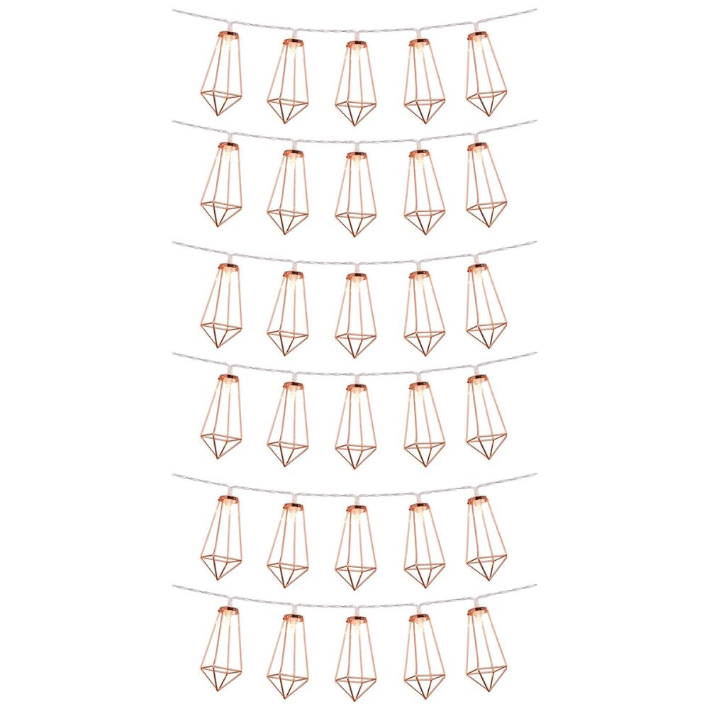 79805 Διακοσμητική Γιρλάντα Bronze Cone 4 Μέτρα με Διακόπτη On/Off - 30 LED 3W με Μπαταρίες 3xAA & Διάφανο Καλώδιο IP20 Θερμό Λευκό 2700K Μ4m