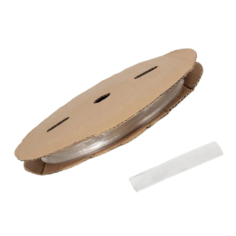 GLOBOSTAR® SHRINKTUBE 79814 Θερμοσυστελλόμενο Μακαρόνι Στεγανοποίησης για Neon Flex LED Αδιάβροχο IP65 - Διάφανο - Μ10000 x Π1.8 x Υ1.8cm/Π1 x Υ1cm