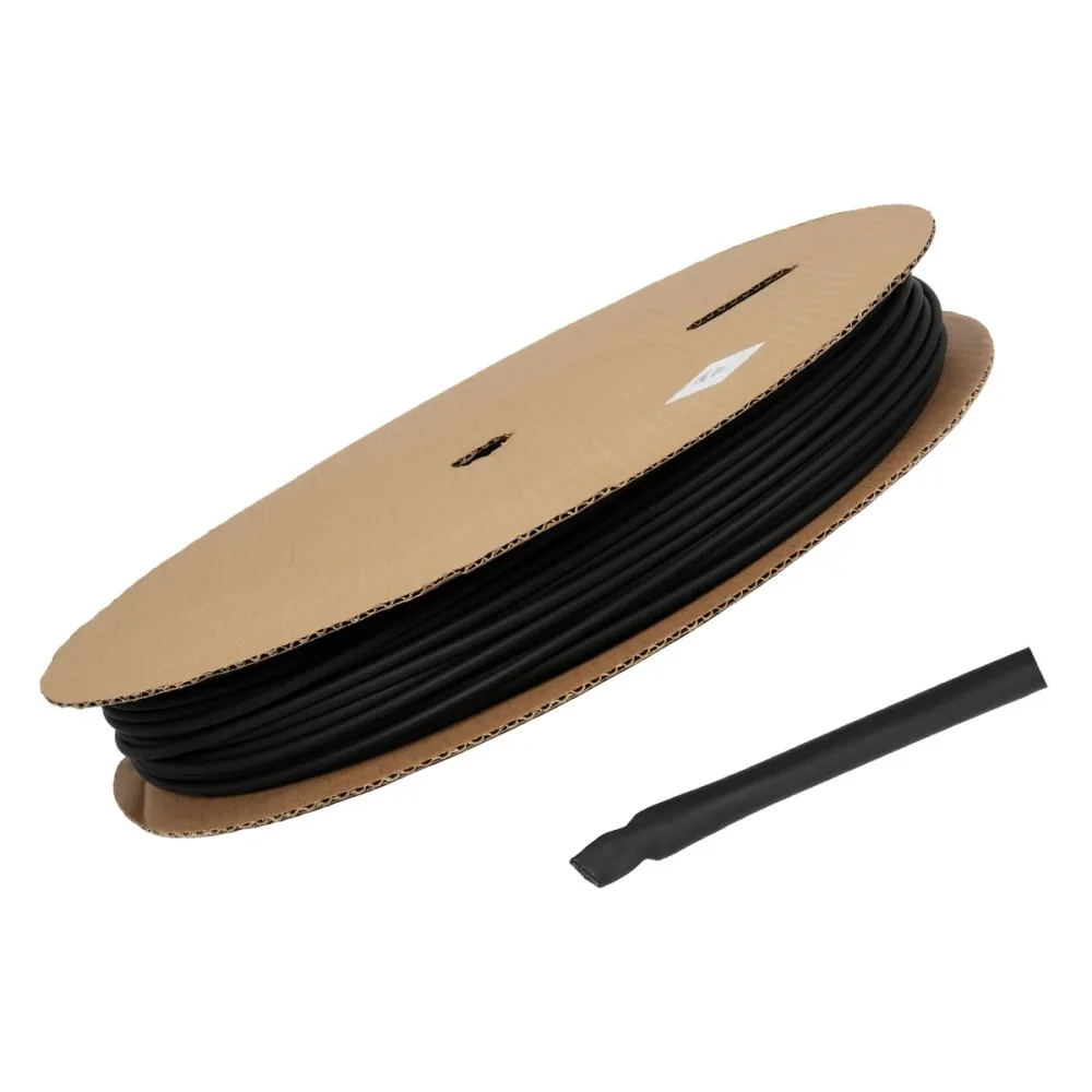 GLOBOSTAR® SHRINKTUBE 79816 Θερμοσυστελλόμενο Μακαρόνι Στεγανοποίησης για Neon Flex LED Αδιάβροχο IP65 - Μαύρο Ματ - Μ100 x Π0.4 x Υ0.4cm/Π0.2 x Υ0.2cm