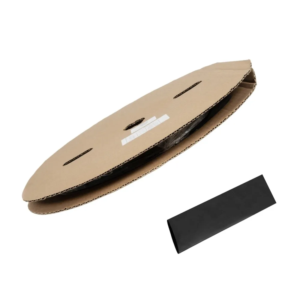 GLOBOSTAR® SHRINKTUBE 79819 Θερμοσυστελλόμενο Μακαρόνι Στεγανοποίησης για Neon Flex LED Αδιάβροχο IP65 - Μαύρο Ματ - Μ100 x Π1.2 x Υ1.2cm/Π0.6 x Υ0.6cm