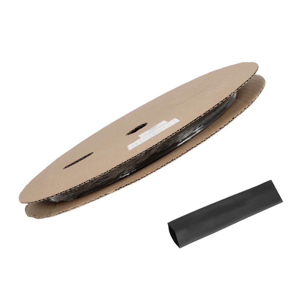 GLOBOSTAR® SHRINKTUBE 79820 Θερμοσυστελλόμενο Μακαρόνι Στεγανοποίησης για Neon Flex LED Αδιάβροχο IP65 - Μαύρο Ματ - Μ100 x Π1.4 x Υ1.4cm/Π0.7 x Υ0.7cm
