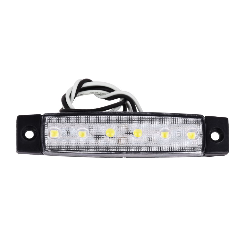 GLOBOSTAR® SIDEMARKER 79900 Φώτα Όγκου Οχημάτων LED 1.5W 150lm 120° DC 10-30V Αδιάβροχο IP66 Ψυχρό Λευκό 6000Κ - 6 x SMD2835 Sanan Chip - Μ9.5 x Π2 x Υ1.1cm - 1 Χρόνο Εγγύηση