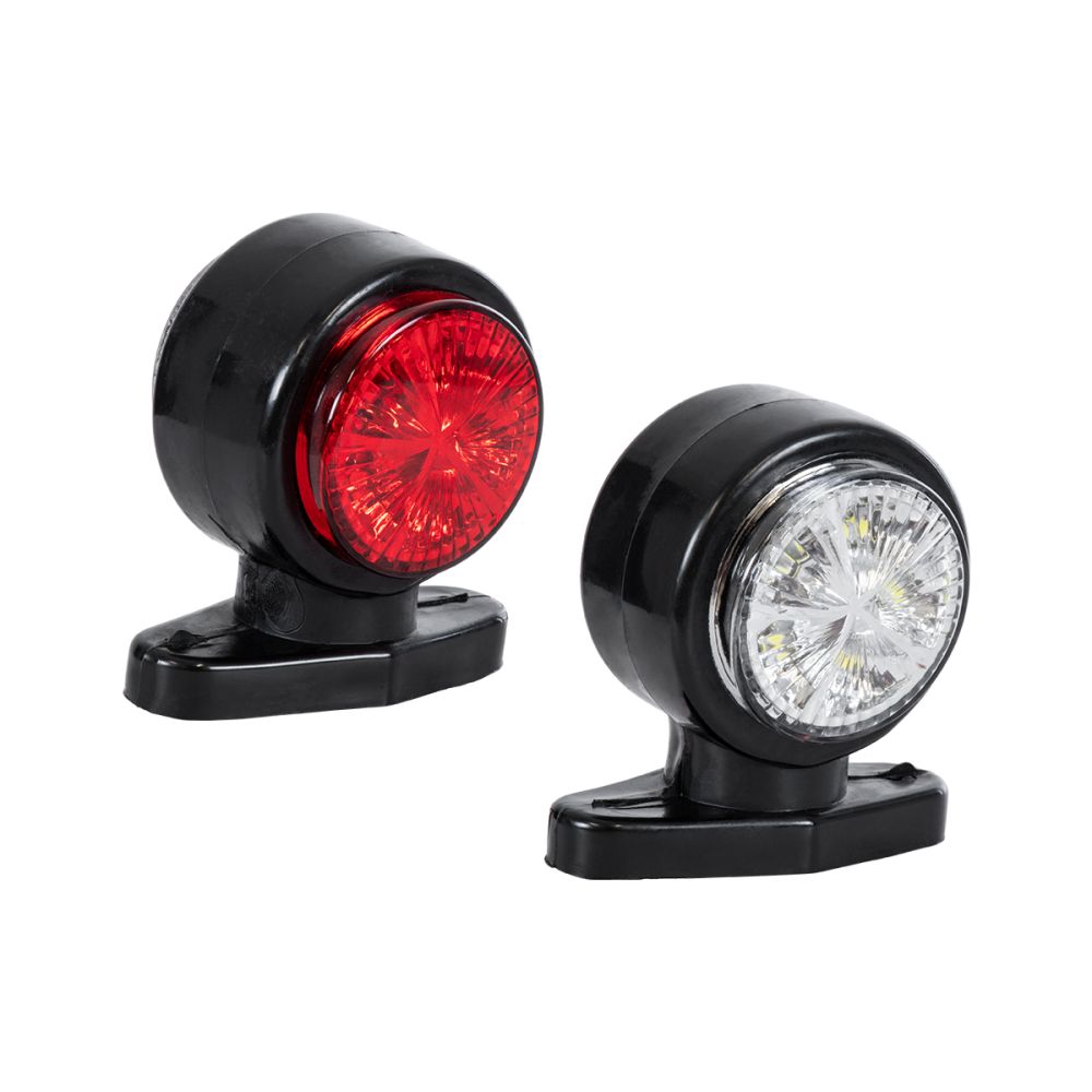 GLOBOSTAR® MARKER 79923 Φώτα Όγκου Οχημάτων LED 3W 200lm 90° DC 10-30V Αδιάβροχο IP65 Ψυχρό Λευκό 6000Κ & Κόκκινο - Μ8 x Π5 x Υ8cm - Πακέτο 2 Τεμαχίων - 1 Χρόνο Εγγύηση