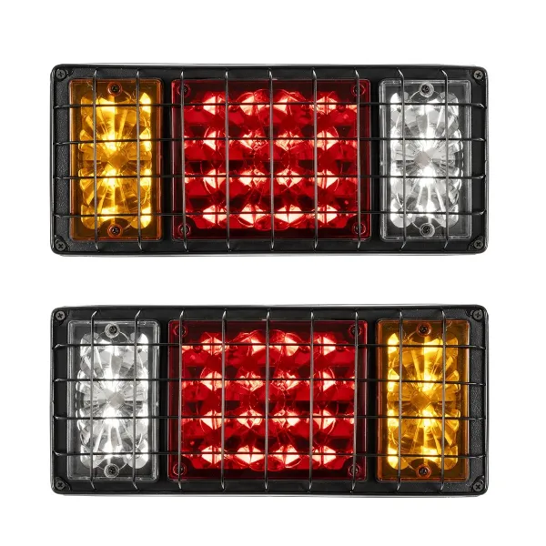 GLOBOSTAR® TAILIGHT 999-0254 Πίσω Φανάρι Οχημάτων LED 18W 720lm 140° DC 12V Αδιάβροχο IP66 Πορτοκαλί & Κόκκινο & Ψυχρό Λευκό 6000K - Πακέτο 2 Τεμαχίων - Μ34.5 x Π5.5 x Υ15cm - 1 Χρόνο Εγγύηση