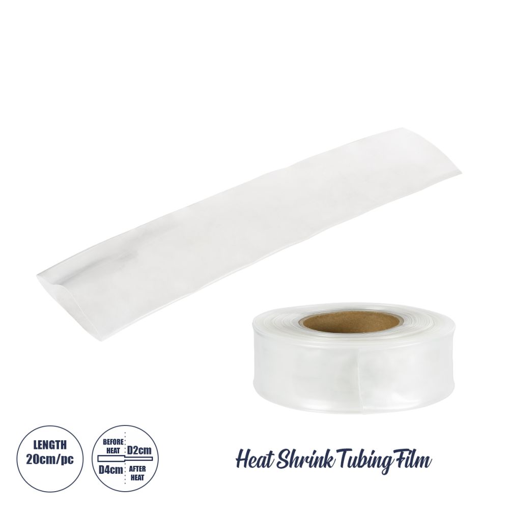 GLOBOSTAR® SHRINKTUBE 79970-1 Θερμοσυστελλόμενο Μακαρόνι Στεγανοποίησης για Neon Flex LED Αδιάβροχο IP65 - Διάφανο - Μ20 x Π4 x Υ4cm/Π2 x Υ2cm