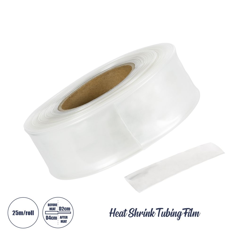 GLOBOSTAR® SHRINKTUBE 79970 Θερμοσυστελλόμενο Μακαρόνι Στεγανοποίησης για Neon Flex LED Αδιάβροχο IP65 - Διάφανο - Μ250 x Π4 x Υ4cm/Π2 x Υ2cm - Ρολό 25 Μέτρων