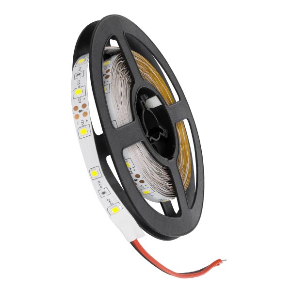 GLOBOSTAR® AVILA 90590 Ταινία LED 4.8W/m 300lm/m 120° DC 12V IP20 60 x SMD3528 Chip/m Ψυχρό Λευκό 6000K Dimmable - Μ500 x Π0.8 x Υ0.2cm - Ρολό 5 Μέτρων - 2 Χρόνια Εγγύηση