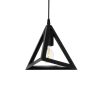 GLOBOSTAR® TRIANGLE 203-0159 Μοντέρνο Κρεμαστό Φωτιστικό Οροφής με Ντουί 1 x E27 AC 220-240V IP20 - Μάυρο - Μ24 x Π24 x Υ22cm
