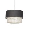 GLOBOSTAR® SISSIE 203-0140 Μοντέρνο Κρεμαστό Φωτιστικό Οροφής με Ντουί 1 x E27 AC 220-240V IP20 - Μαύρο & Μπεζ - Μ30 x Π30 x Υ23cm