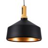 GLOBOSTAR® CALYPSO 01334-B Μοντέρνο Κρεμαστό Φωτιστικό Οροφής με Ντουί 1 x E27 AC 220-240V IP20 - Μαύρο & Μπρούτζινο - Μ36 x Π36 x Υ35cm