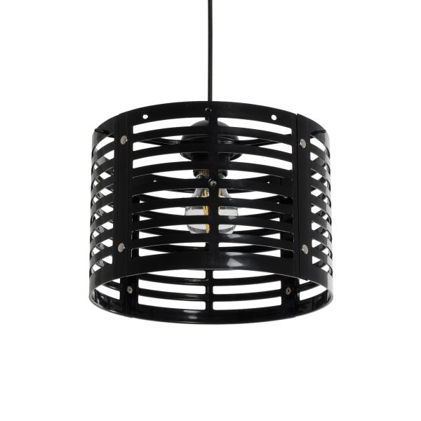 GLOBOSTAR® DOMINIC 202-0030 Μοντέρνο Κρεμαστό Φωτιστικό Οροφής με Ντουί 1 x E27 AC 220-240V IP20 - Μαύρο - Μ30 x Π30 x Υ70cm