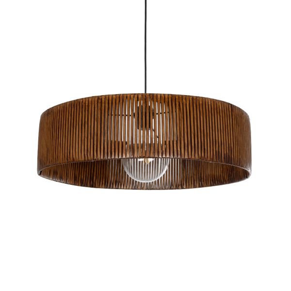 GLOBOSTAR® KYCLOS 203-0045 Boho Κρεμαστό Φωτιστικό Οροφής με Ντουί 1 x E27 AC 220-240V IP20 - Καφέ - M55 x Π55 x Υ20cm