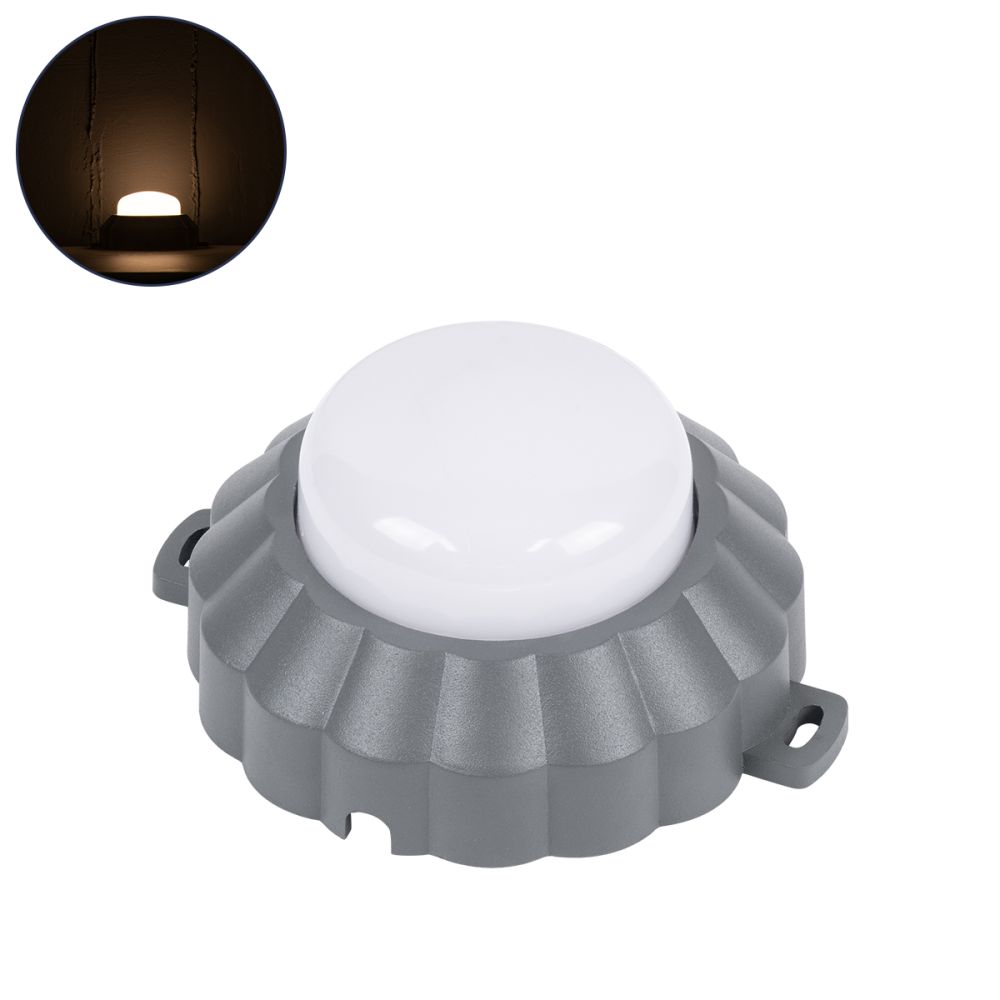 GLOBOSTAR® WALLLIGHT-MONA 90628 Μοντέρνο Φωτιστικό Τοίχου - Απλίκα LED 6W 660lm 360° DC 24V Αδιάβροχο IP65 Θερμό Λευκό 2700K - CREE COB Chip & TÜV SÜD Driver - Γκρι Ανθρακί Ματ - Μ11 x Π11 x Υ6.5cm - 3 Χρόνια Εγγύηση