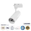 GLOBOSTAR® LUGANO 60807 Μονοφασικό Σποτ Ράγας LED 20W 2500lm 36° AC 220-240V IP20 Φυσικό Λευκό 4500K - Bridgelux COB Chip & TÜV SÜD Driver - Eurotrack 1PH  - Λευκό Ματ - Μ6.5 x Π6.5 x Υ20cm - 5 Χρόνια Εγγύηση
