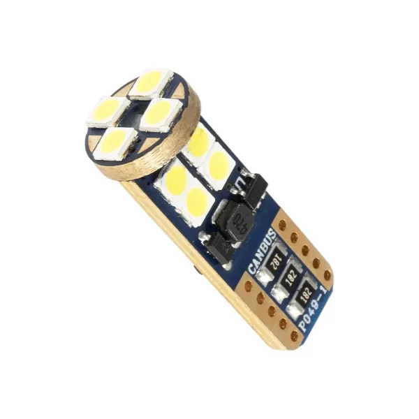 GLOBOSTAR® W5W-T10 81102 Λάμπα W5W T10 CANbus LED 6W 900lm 360° DC 12-24V IP20 Ψυχρό Λευκό 6000K - 12 x Epistar SMD3030 Chip - Μ1 x Π1 x Υ2.7cm - 1 Χρόνο Εγγύηση