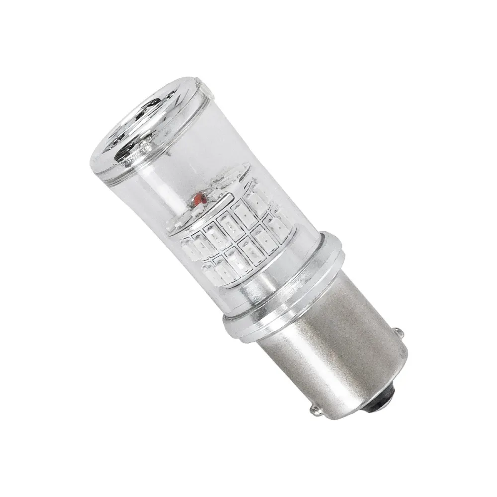 GloboStar® 1156 - BA15S - P21W 81227 Λάμπα Αυτοκινήτου & Μοτοσυκλέτας LED  2rd Generation Can-Bus Series 48xSMD4014 4.1W 290lm 360° - DC 12-24V IP20 - Φ2 x Υ5cm - Κόκκινο - 2 Χρόνια Εγγύηση