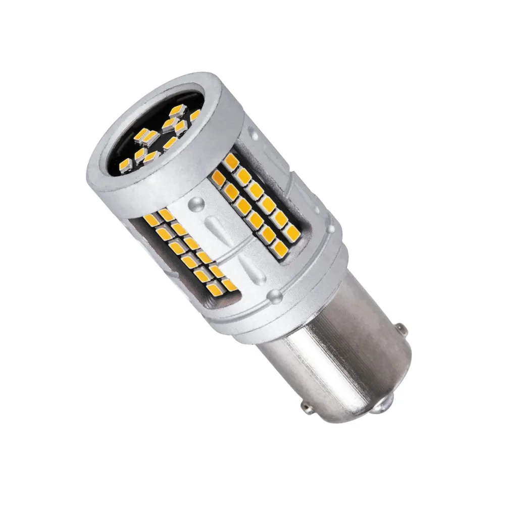 GloboStar® 1156 - BA15S - P21W 81276 Λάμπα Αυτοκινήτου & Φορτηγού LED  3rd Generation Can-Bus Extreme Truck Series 72xSMD3030 7W 840lm 360° DC 24-36V IP20 Φ2 x Υ5cm Πορτοκαλί