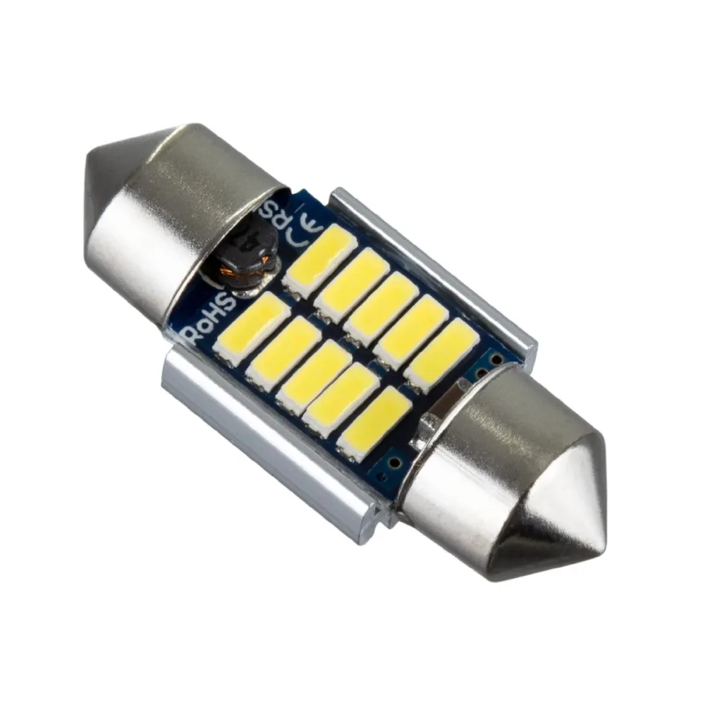 GLOBOSTAR® C5W 81328 Σωληνωτή Λάμπα C5W 31mm CANbus LED 0.72W 150lm 120° DC 24-30V IP20 Ψυχρό Λευκό 6000K - 10 x Epistar SMD4014 - Μ3.1 x Π1.2 x Υ1.2cm - 1 Χρόνο Εγγύηση