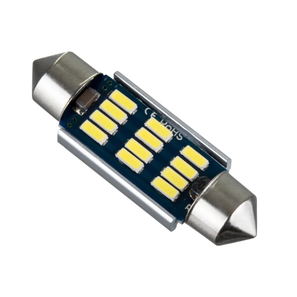 GLOBOSTAR® C5W 81330 Σωληνωτή Λάμπα C5W 39mm CANbus LED 1.2W 180lm 120° DC 24-30V IP20 Ψυχρό Λευκό 6000K - 12 x Epistar SMD4014 - Μ3.9 x Π1.2 x Υ1.2cm - 1 Χρόνο Εγγύηση