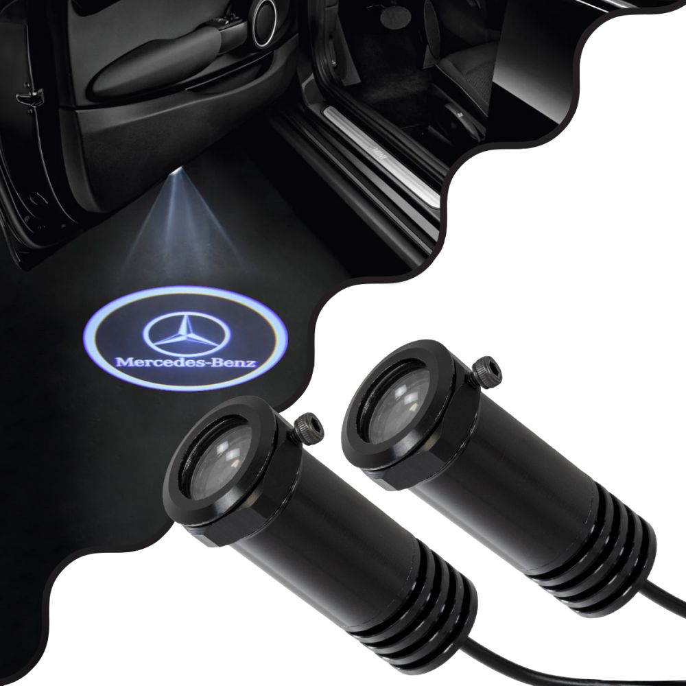 GLOBOSTAR® GHOSTLOGO 81614 Projector Προβολής Μάρκας Αυτοκινήτου "MERCEDES-BENZ" LED 2.5W/5W 100lm/200lm 45° DC 12V Αδιάβροχο IP65 Ψυχρό Λευκό 6000K - CREE XHP35 Chip - Μ2.2 x Π3.4 x Υ2.2cm / Q1.9cm - Πακέτο 2 Τεμαχίων - 1 Χρόνο Εγγύηση