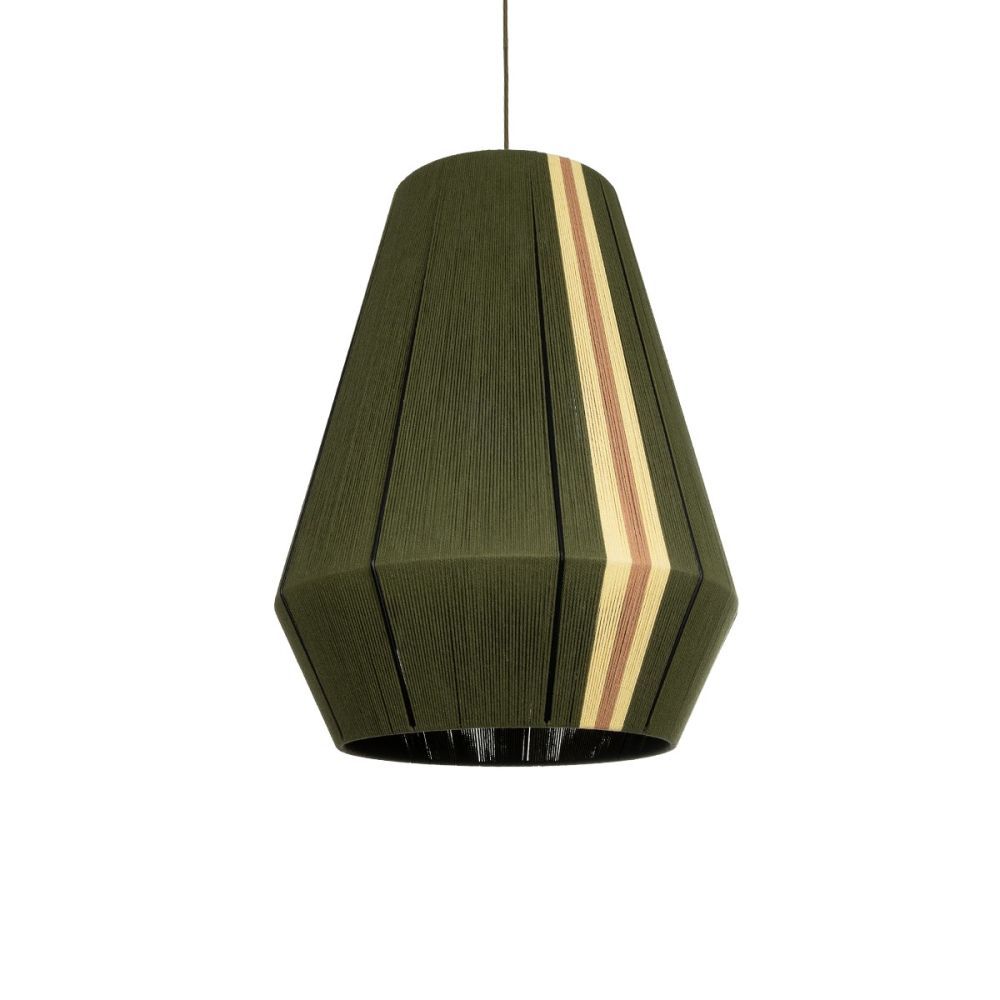 GLOBOSTAR® SALERNO 02335 Boho Κρεμαστό Φωτιστικό Οροφής με Ντουί 1 x E27 AC 220-240V IP20 - Λαδί & Μπεζ - Μ50 x Π50 x Υ60cm