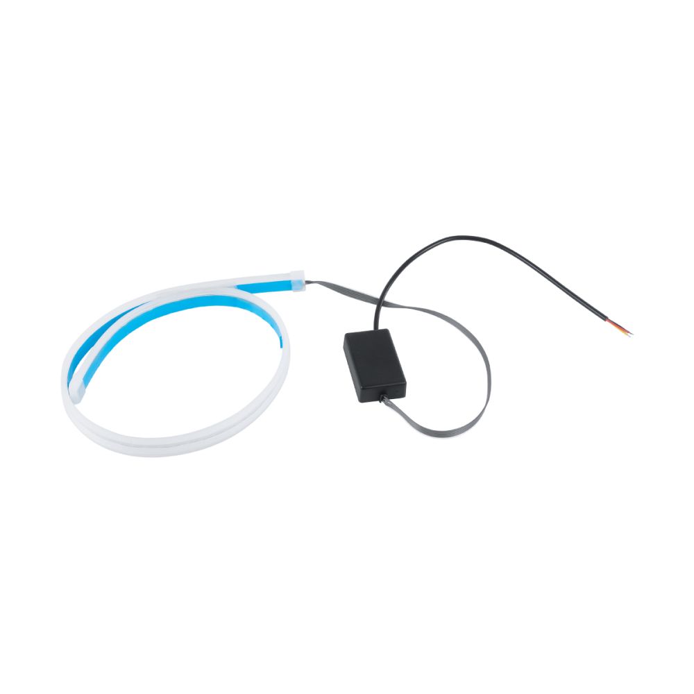 GLOBOSTAR® DRL 81731 Φώτα Ημέρας DRL & Φλας LED 12W/24W 1050lm/2100lm 200° DC 24-30V Αδιάβροχο IP65 Κόκκινο & Πορτοκαλί - Μ60 x Π1.5 x Υ0.5cm - Πακέτο 2 Τεμαχίων - 1 Χρόνο Εγγύηση