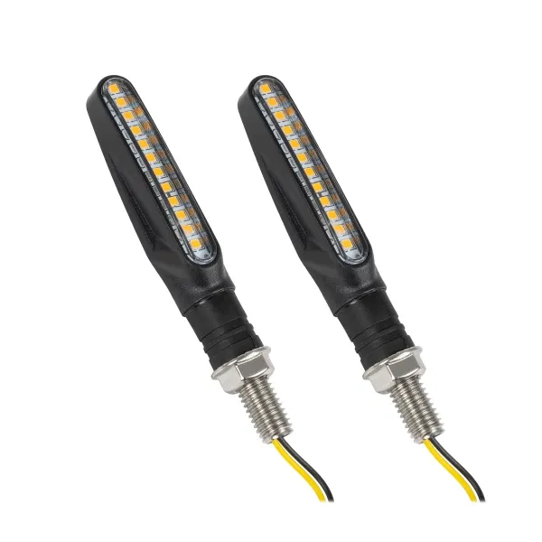 GLOBOSTAR® TURNLIGHT 81754 Φλας Μοτοσυκλέτας LED 1W/2W 110lm/220lm 120° DC 12V Αδιάβροχο IP65 Πορτοκαλί - Μ14 x Π2.3 x Υ1.9cm - Πακέτο 2 Τεμαχίων - 1 Χρόνο Εγγύηση