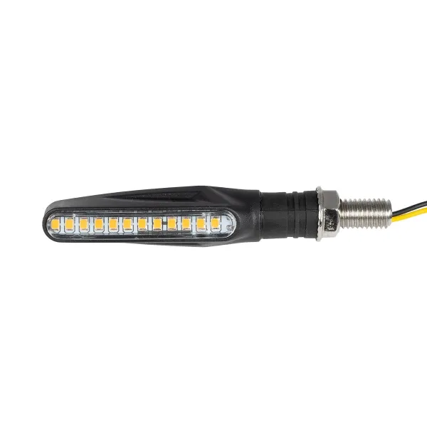 GLOBOSTAR® TURNLIGHT 81754 Φλας Μοτοσυκλέτας LED 1W/2W 110lm/220lm 120° DC 12V Αδιάβροχο IP65 Πορτοκαλί - Μ14 x Π2.3 x Υ1.9cm - Πακέτο 2 Τεμαχίων - 1 Χρόνο Εγγύηση