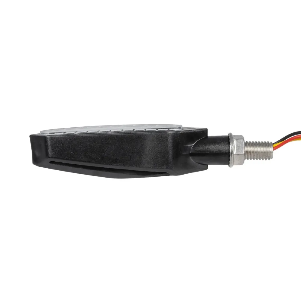 GloboStar® 81756 ΣΕΤ 2 x Φλάς Μοτοσυκλέτας Universal Knife LED SMD 5050 1.2W/2.4W 216lm/432lm DC 12V 2 Λειτουργιών Κόκκινο για Πορείας-Stop & με Τρεχούμενο Εφέ Φωτισμού Πορτοκαλί για Φλας Αδιάβροχα IP65