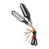 GloboStar® 81756 ΣΕΤ 2 x Φλάς Μοτοσυκλέτας Universal Knife LED SMD 5050 1.2W/2.4W 216lm/432lm DC 12V 2 Λειτουργιών Κόκκινο για Πορείας-Stop & με Τρεχούμενο Εφέ Φωτισμού Πορτοκαλί για Φλας Αδιάβροχα IP65