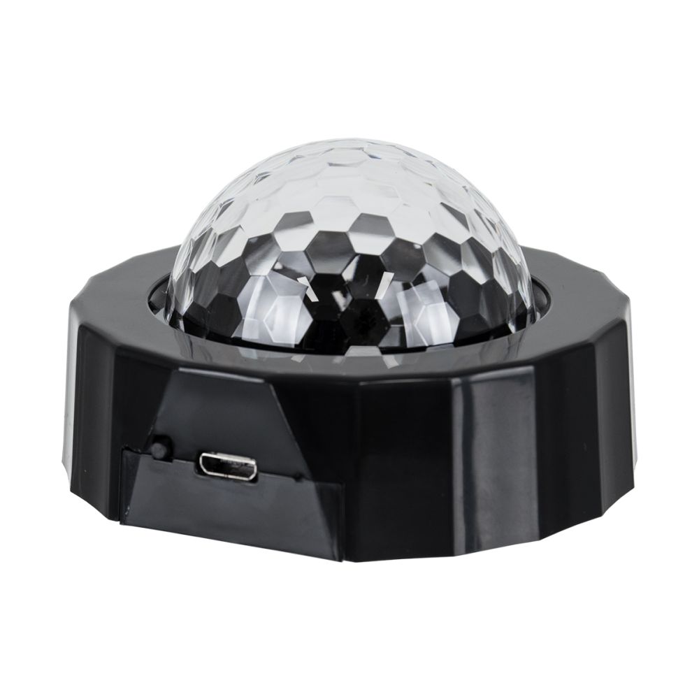 GloboStar® 81844 Φορητό Διακοσμητικό Φωτιστικό Ειδικών Φωτορυθμικών Εφέ PARTY Disco LED 3W DC 5V 300mAh Επαναφορτιζόμενο - Sound Activated - Καλώδιο Τροφοδοσίας USB - Βάση με Μαγνήτη - Πολύχρωμo RGB IP20 Μ7.5 x Π7.5 x Υ4.5cm