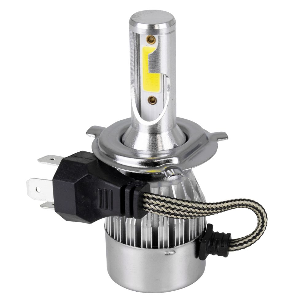 GLOBOSTAR® LEDKITC6 82002 Λάμπα H4 LED 24W/48W 3600lm/7200lm 360° DC 12-24V Αδιάβροχο IP65 Ψυχρό Λευκό 6000K - CREE COB Chip - Μ3.5 x Π3.5 x Υ9.5cm - Πακέτο 2 Τεμαχίων - 1 Χρόνο Εγγύηση