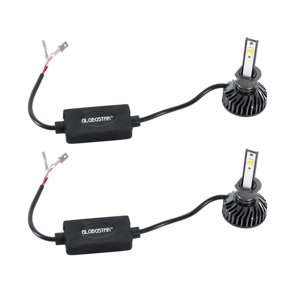 GLOBOSTAR® LEDKITF2 82020 Λάμπα H1 CANbus LED 30W/60W 3500lm/7000lm 360° DC 12-24V Αδιάβροχο IP65 Ψυχρό Λευκό 6000K - CREE COB Chip - Μ4 x Π4 x Υ7cm - Πακέτο 2 Τεμαχίων - 2 Χρόνια Εγγύηση