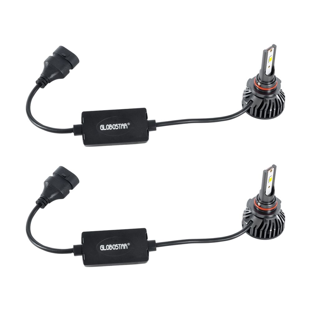GLOBOSTAR® LEDKITF2 82029 Λάμπα HB3 9005 CANbus LED 30W/60W 3500lm/7000lm 360° DC 12-24V Αδιάβροχο IP65 Ψυχρό Λευκό 6000K - CREE COB Chip - Μ4 x Π4 x Υ6.6cm - Πακέτο 2 Τεμαχίων - 2 Χρόνια Εγγύηση