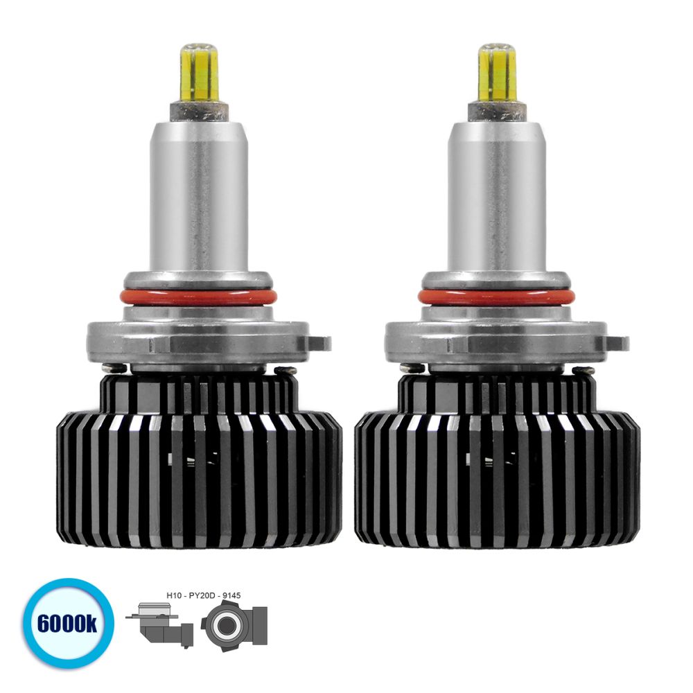 GloboStar® 82066 H10 360° Line Extreme KIT Βασικού Φωτισμού Αυτοκινήτου & Φορτηγού 3rd Generation Can-Bus Extreme Truck Series LED CREE CXB COB 120W 16800lm DC 9-32V Αδιάβροχο IP66 Ψυχρό Λευκό 6000K