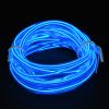 GloboStar® 82205 TUBE 360° Degree Διακοσμητική EL-Wire Neon Αυτοκινήτου Κορδόνι ΣΕΤ 3m 1W/3m 30lm/m 360° DC 12V με Βύσμα Αναπτήρα Αυτοκινήτου Αδιάβροχη IP68 Μπλε