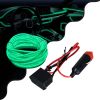 GLOBOSTAR® ELWIRE 82209 Κιτ Διακοσμητικού Φωτισμού Αυτοκινήτου LED 1.2W 84lm 360° DC 12V Αδιάβροχο IP65 Πράσινο - Μ300 x Π1 x Υ0.3cm - 1 Χρόνο Εγγύηση