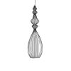 GLOBOSTAR® LILY 01561 Vintage Κρεμαστό Φωτιστικό Οροφής με Ντουί 1 x E27 AC 220-240V IP20 - Μαύρο & Λευκό - Μ20 x Π20 x Υ90cm
